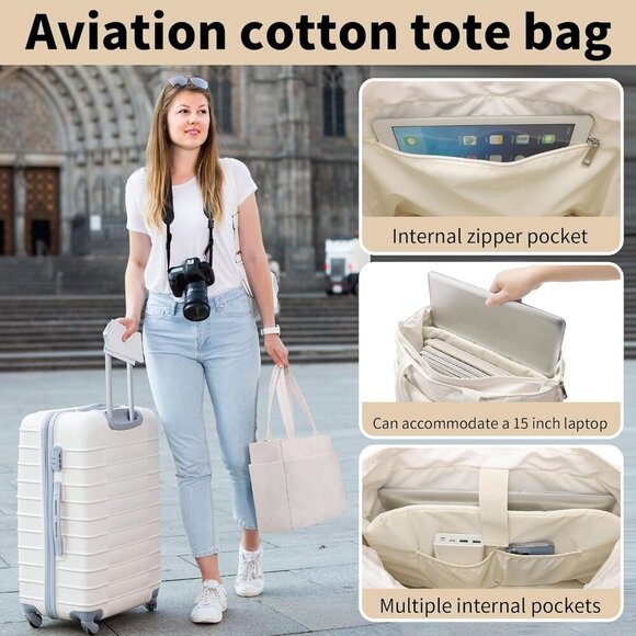 Functional Women's Tote for Work & Travel - 15.5' x 6' x 11.5' Dimensions - Picture 5 of 6